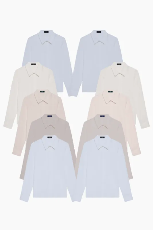 10 Shirt Bundle – Women’s Cotton Shirt, Dry Cleaned & Hung